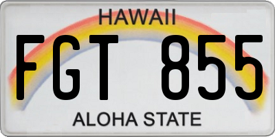 HI license plate FGT855
