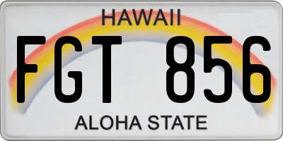 HI license plate FGT856