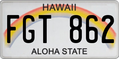 HI license plate FGT862