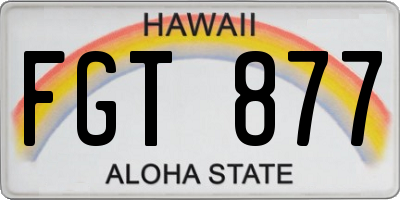 HI license plate FGT877