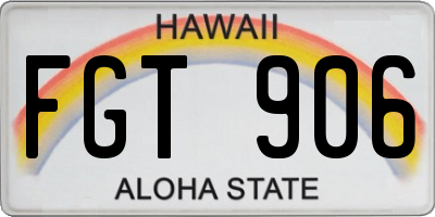 HI license plate FGT906