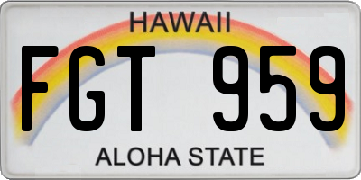 HI license plate FGT959