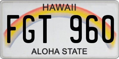 HI license plate FGT960