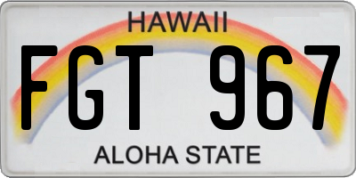 HI license plate FGT967
