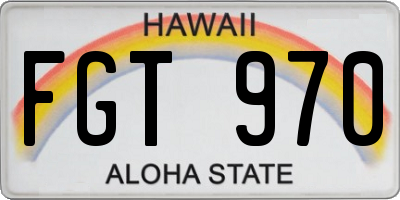 HI license plate FGT970