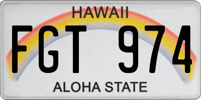 HI license plate FGT974