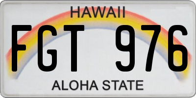 HI license plate FGT976