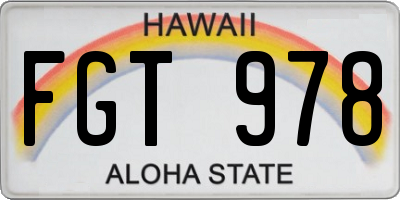 HI license plate FGT978