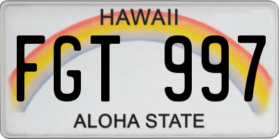 HI license plate FGT997