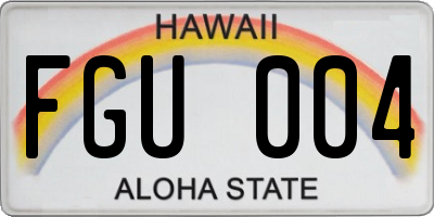 HI license plate FGU004