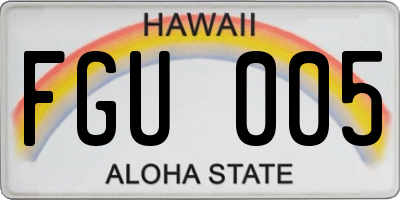 HI license plate FGU005
