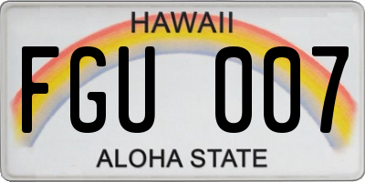 HI license plate FGU007