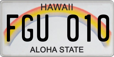 HI license plate FGU010