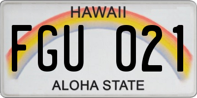 HI license plate FGU021