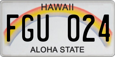 HI license plate FGU024