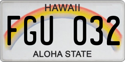 HI license plate FGU032