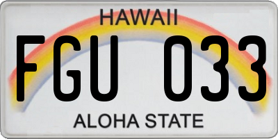 HI license plate FGU033