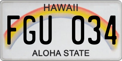 HI license plate FGU034