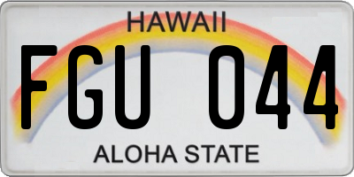 HI license plate FGU044