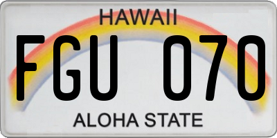 HI license plate FGU070