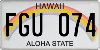 HI license plate FGU074