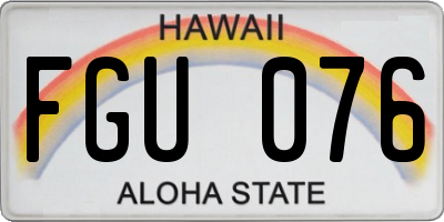 HI license plate FGU076