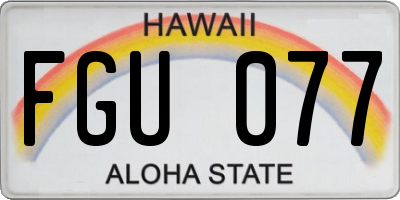 HI license plate FGU077