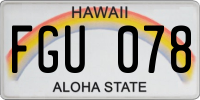 HI license plate FGU078