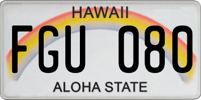 HI license plate FGU080