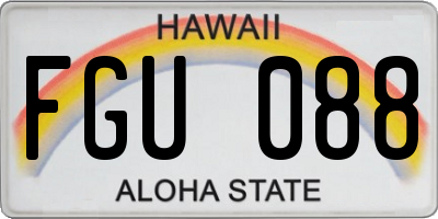 HI license plate FGU088