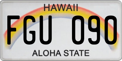 HI license plate FGU090