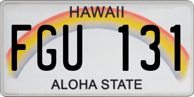 HI license plate FGU131