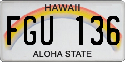 HI license plate FGU136
