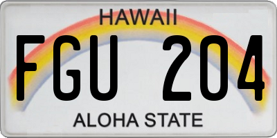 HI license plate FGU204
