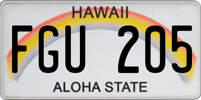 HI license plate FGU205
