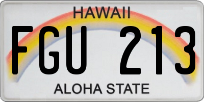 HI license plate FGU213