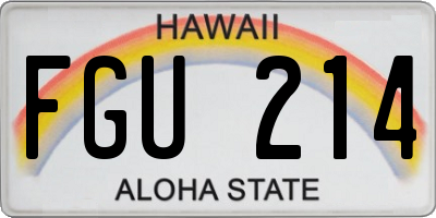 HI license plate FGU214