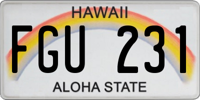 HI license plate FGU231