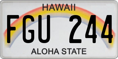 HI license plate FGU244