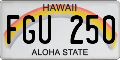 HI license plate FGU250