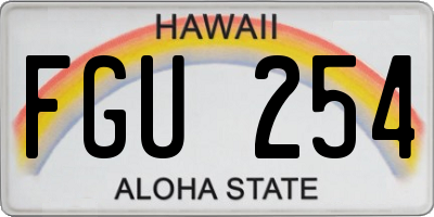 HI license plate FGU254