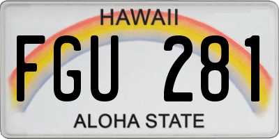 HI license plate FGU281