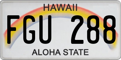 HI license plate FGU288
