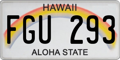 HI license plate FGU293