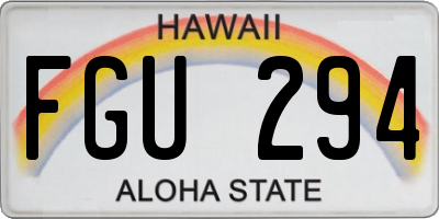 HI license plate FGU294