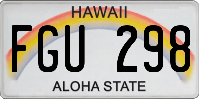 HI license plate FGU298