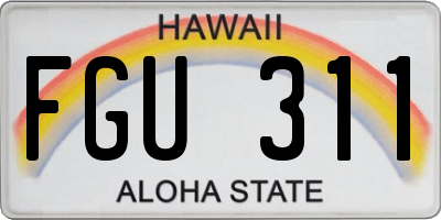 HI license plate FGU311