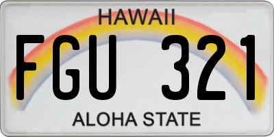 HI license plate FGU321