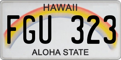 HI license plate FGU323