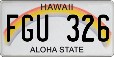 HI license plate FGU326